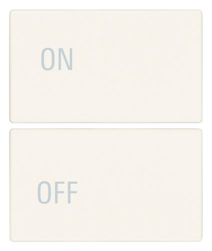 2 half buttons 2M ON/OFF symbols white - Simkiss Solutions